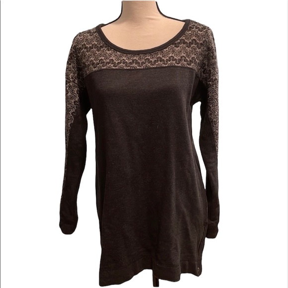 Mod-o-doc lace sweater knit zip hem tunic. Gently worn. Size small. - Picture 6 of 7